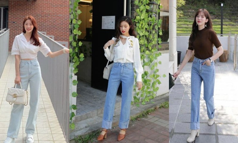 Quần jean ống rộng cho các nàng công sở