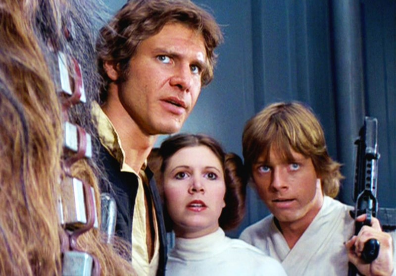 Luke Skywalker cùng với Han Solo và công chúa Leia