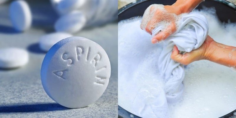 Sử dụng Aspirin để tẩy sạch vết bẩn trên quần áo trắng