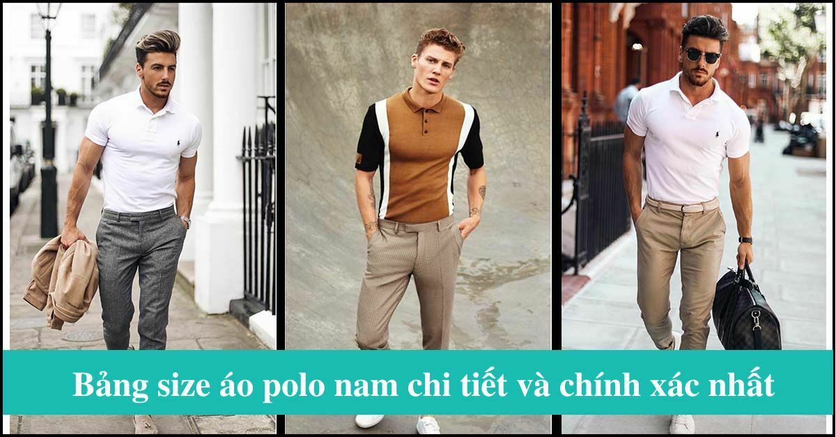 bảng size áo polo nam