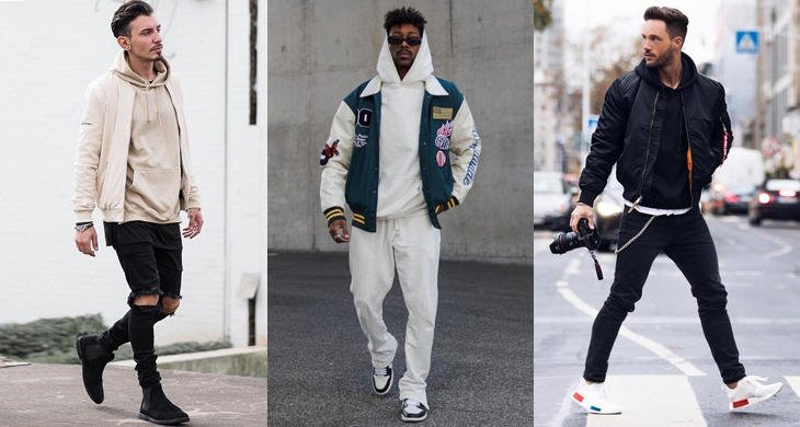 Phối áo hoodie nam với áo khoác bomber