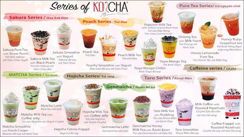 Menu của KOICHA