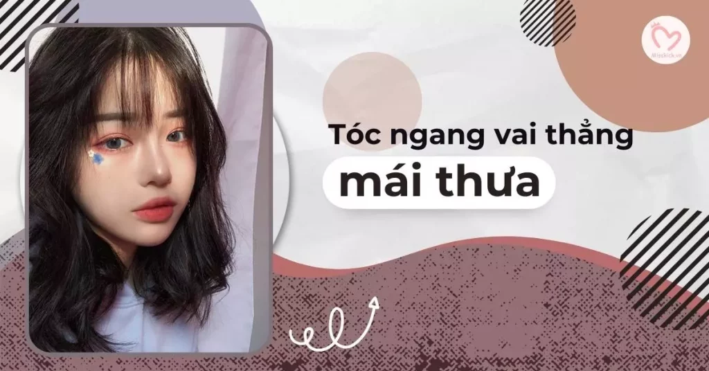 tóc ngang vai thẳng mái thưa