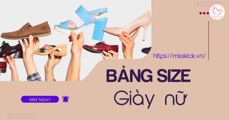 Bảng size giày nữ, cách đo size giày nữ đúng chuẩn cho các nàng